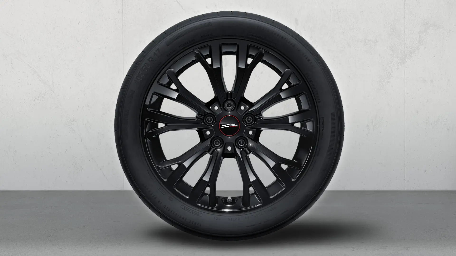 17" John Cooper Works lettmetallfelg Star Spoke style 962 komplett vinterhjul i Jet Black.