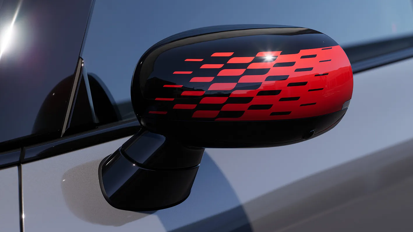 MINI John Cooper Works sidespeildeksel i John Cooper Works Chili Red.