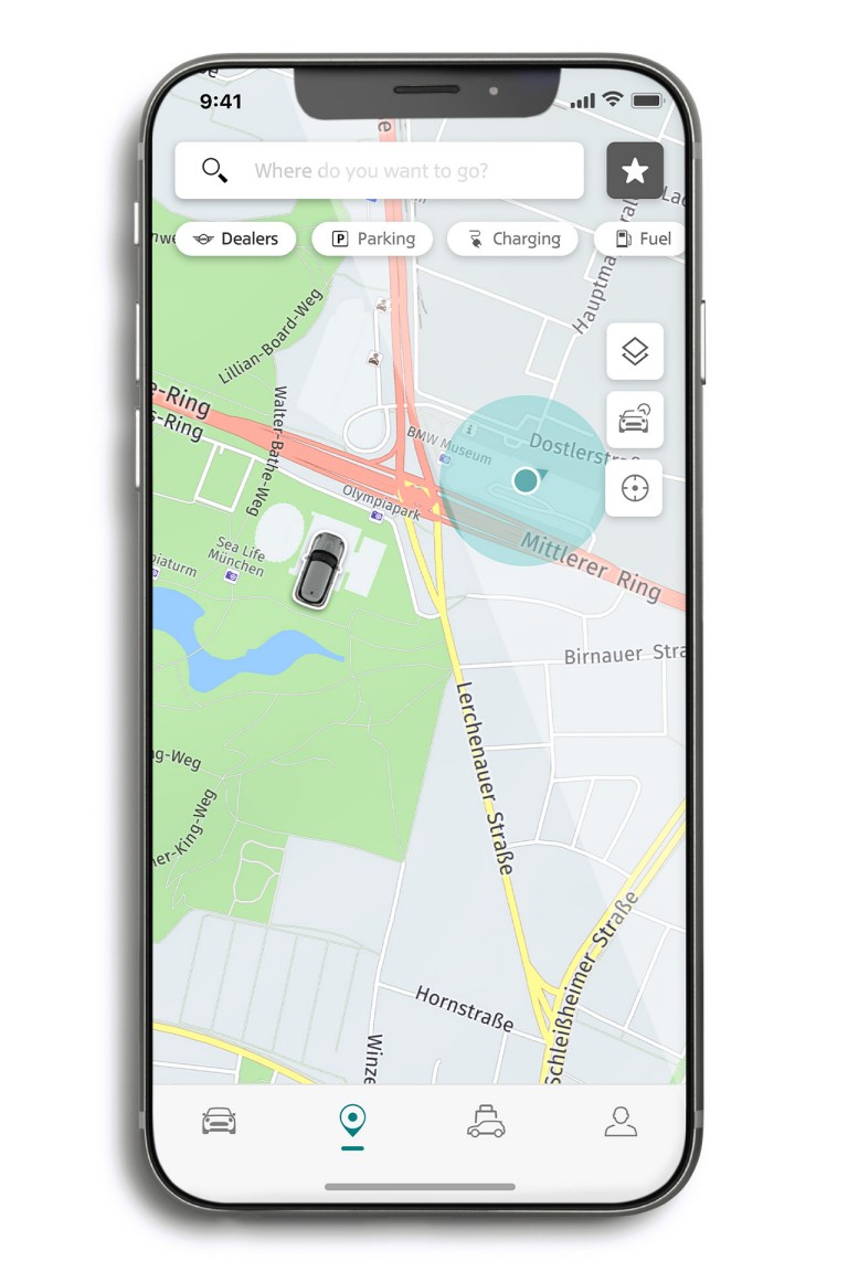 mini connected – app for mini – fanen «Map»