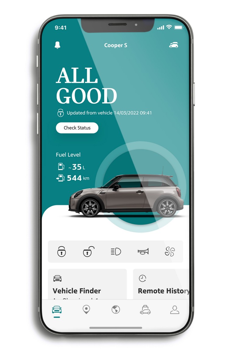 mini connected – appfor mini – fanen «Vehicle»